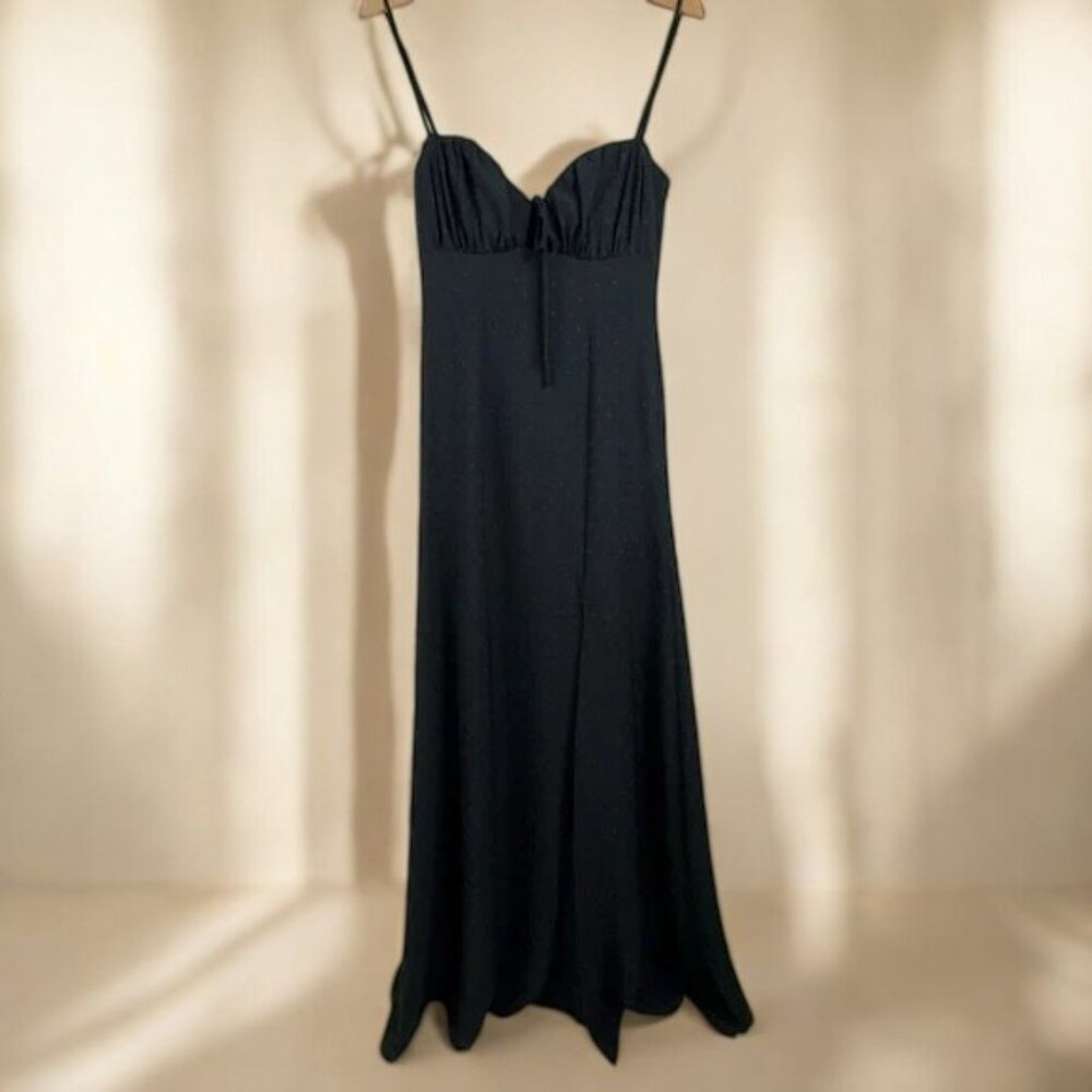 NWT Rumer Anissa Ruched Maxi Dress in Black - Picture 3 of 8